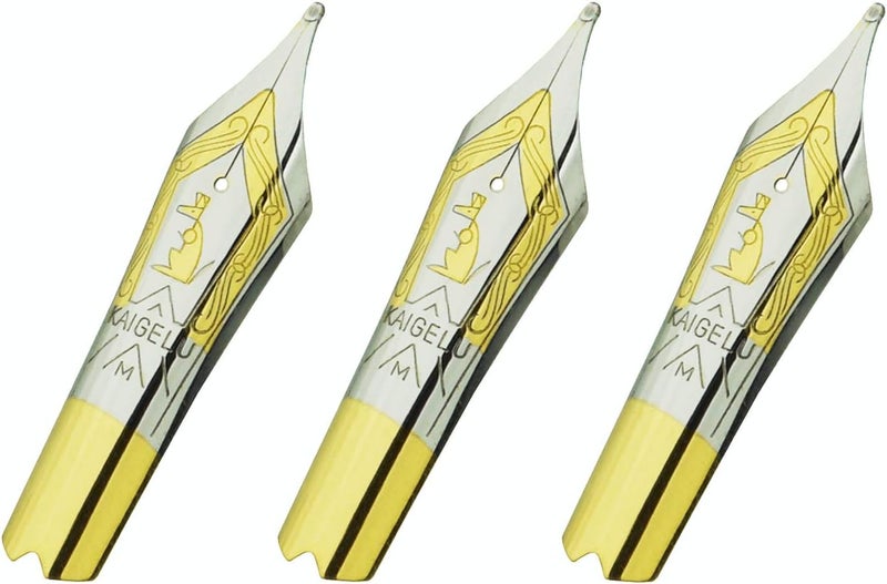 erofa 3 PCS Kaigelu Fountain Pen Nibs Spare Medium Nib, #6 Size - Image 1